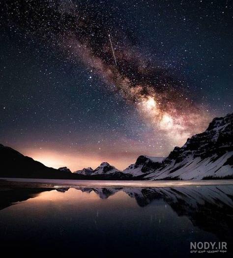 عکس آسمان شب با ستاره