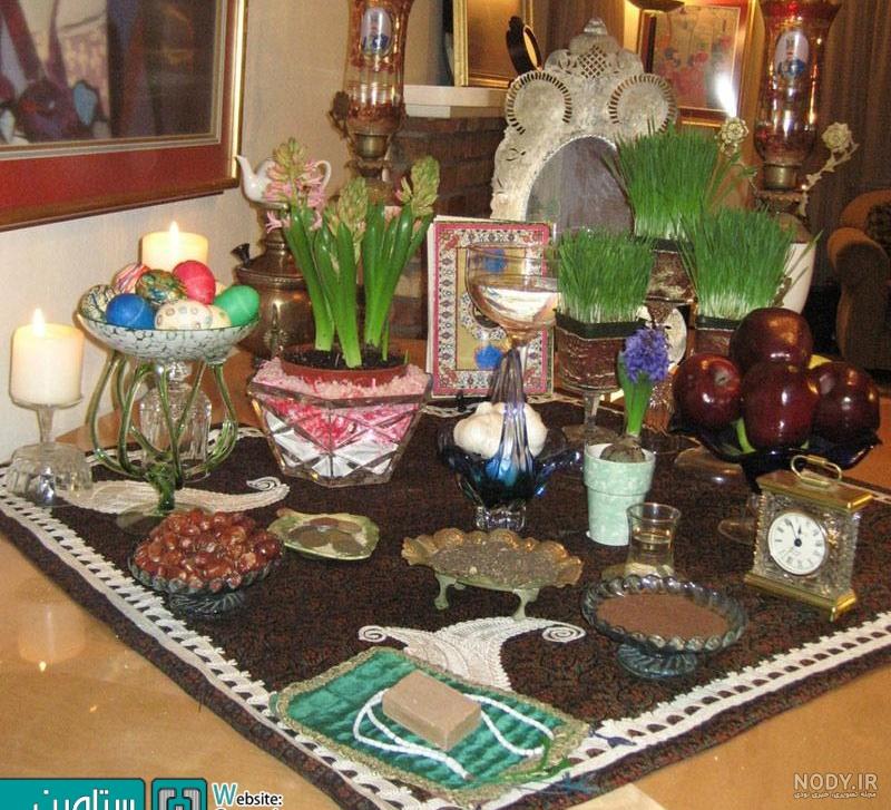 عکس چیدن سفره هفت سین روی اپن