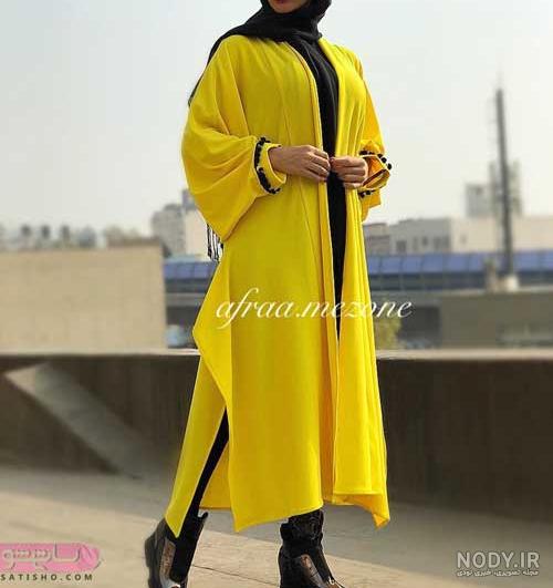 عکس مانتو جلو باز لیمویی