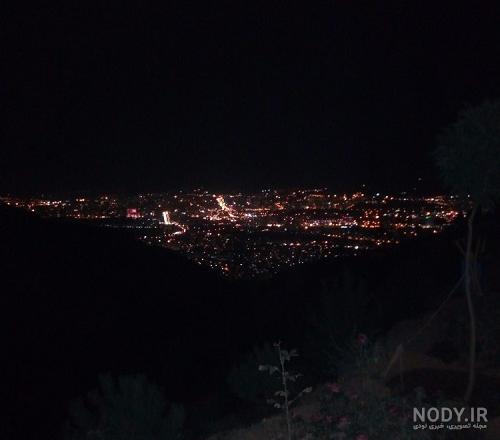 عکس کوه برفی در شب