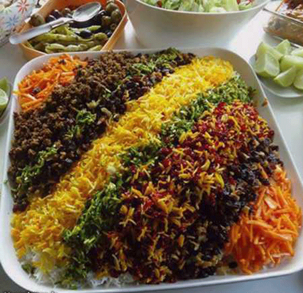 طرز تهیه شیرین پلو زعفرانی