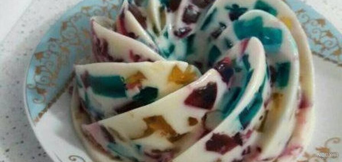 آموزش تصویری ژله خرده شیشه با بستنی