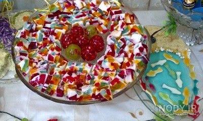 طرز تهیه ژله خرده شیشه گلدار