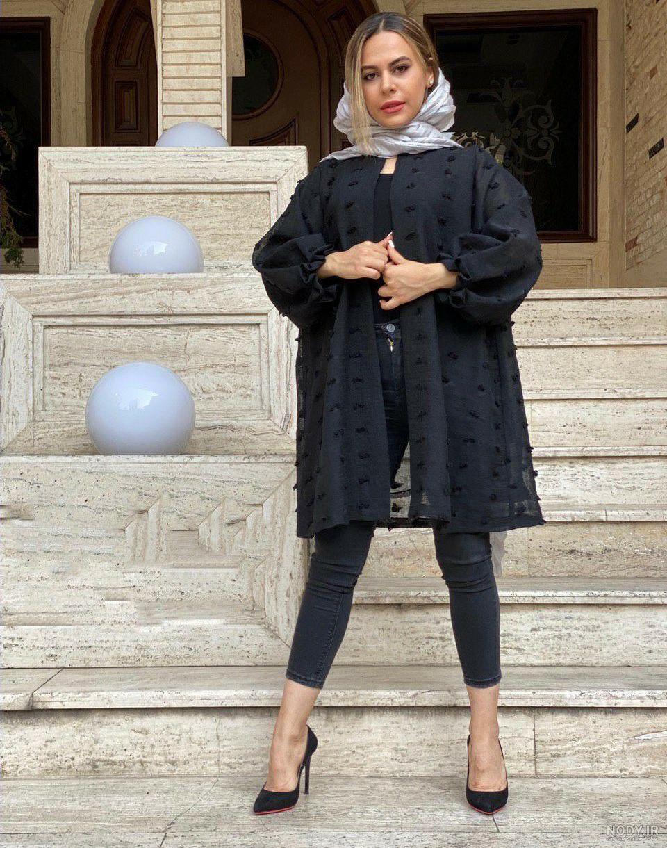 مدل مانتو بلند جلو باز