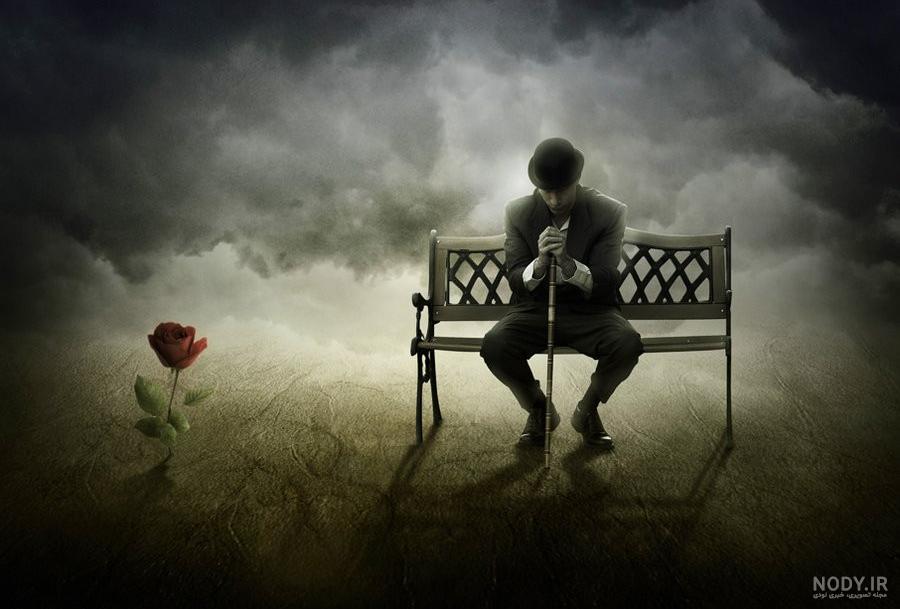 عکس مرد تنها در شب