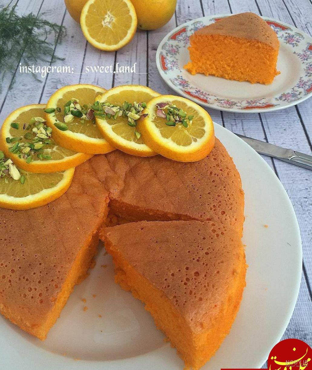 کیک با روکش ژله پرتقالی کیک با روکش ژله پرتقالی