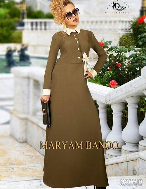 مدل لباس مجلسی حریر حاشیه دار