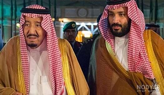 عکس پادشاه عربستان و همسرانش