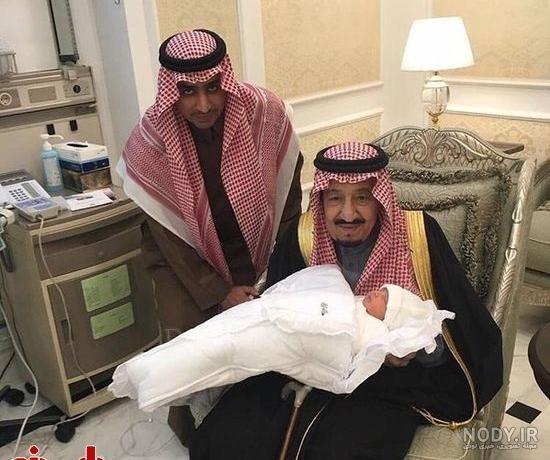 عکس پادشاه عربستان و همسرش