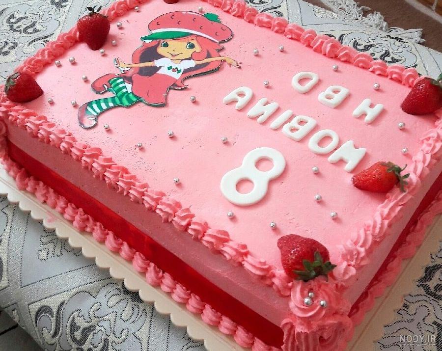 کیک تولد دخترانه قرمز و سفید برفی