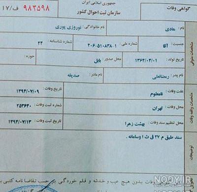 گواهی فوت در منزل