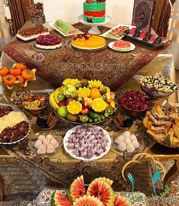 تزیین میوه شب یلدا برای عروس