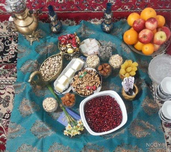 تزیین سفره شب یلدا ساده