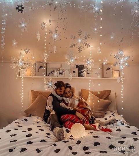 عکس عاشقانه بغل هم خوابیدن اینستا