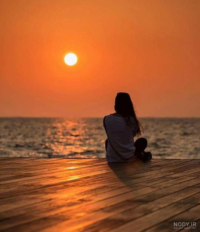 عکس غروب دریا عاشقانه