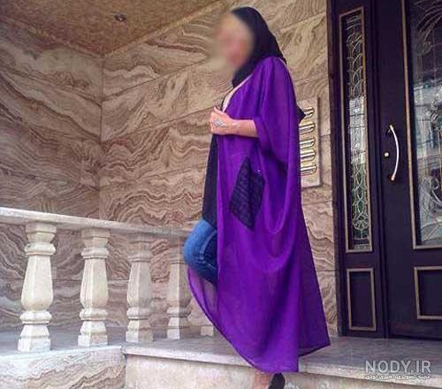 مانتو رنگ بنفش شاه پسند