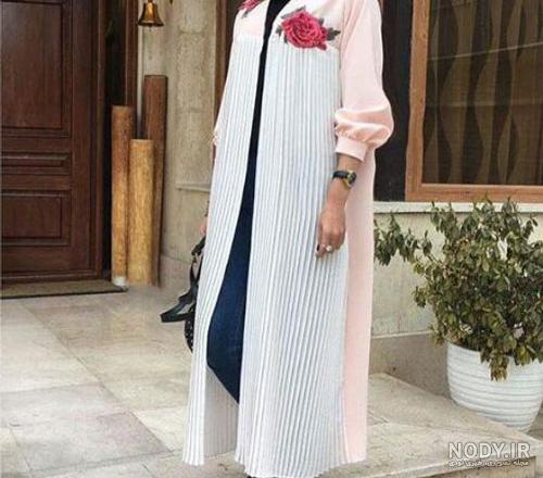 مدل مانتو بلند جلو باز شیک