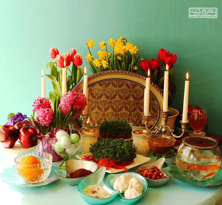 نقاشی سفره هفت سین ۱۴۰۰ کودکانه