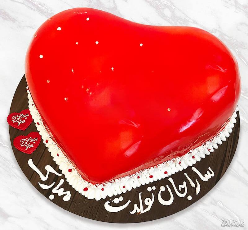 تزیین کیک قلبی ساده