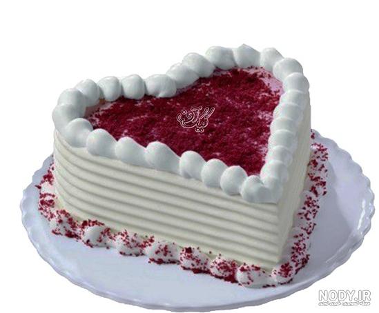 عکس کیک قلبی آبی