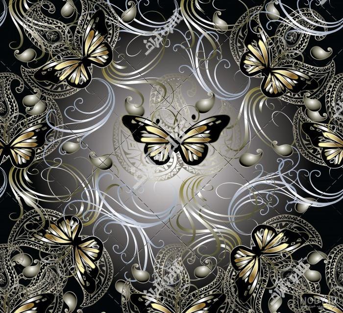  عکس پروانه مشکی طلایی برای تلگرام