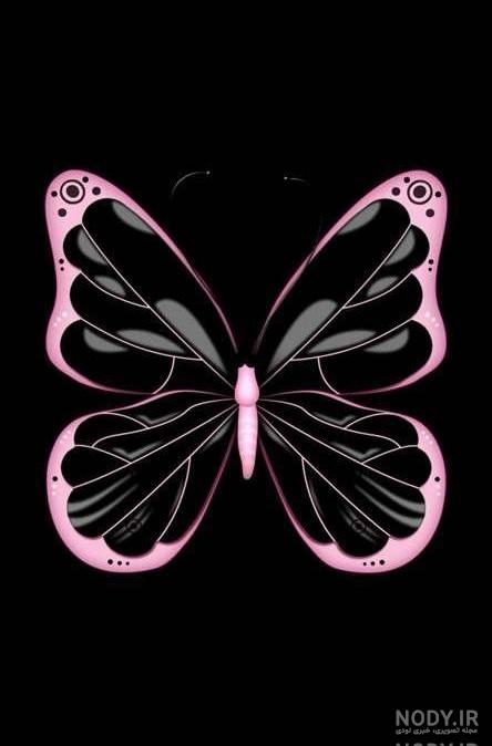  عکس پروانه مشکی طلایی برای تلگرام