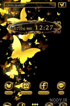  عکس پروانه مشکی طلایی برای تلگرام