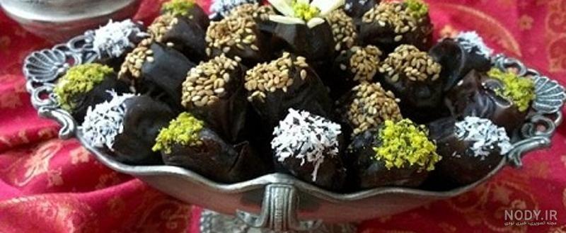 تزیین خرما با حلوا