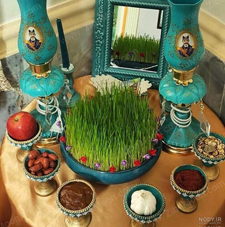 تزیین سفره هفت سین سفالی تزیین سفره هفت سین سفالی
