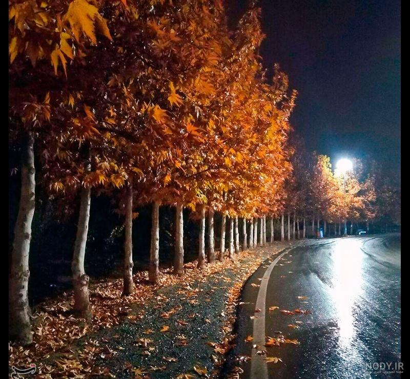 عکس باران پاییزی در شب