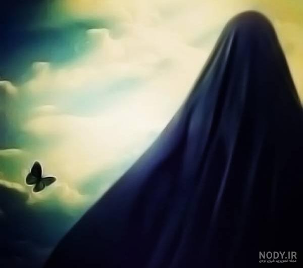 عکس نوشته دختر چادری غمگین