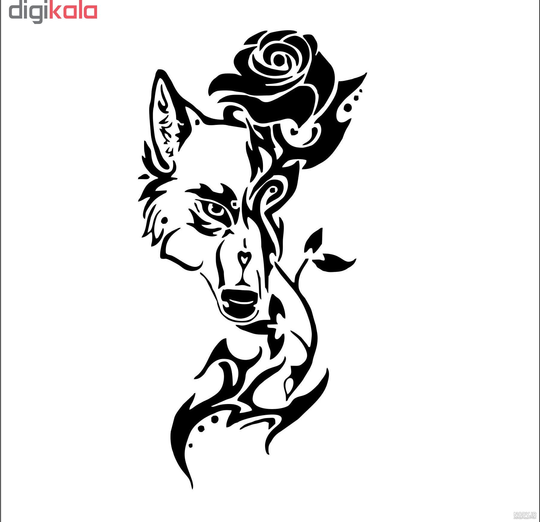 عکس گرگ وحشی سیاه سفید