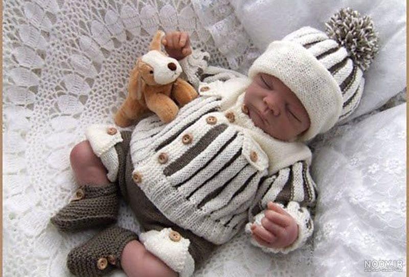 آموزش لباس بافتنی نوزاد دخترانه