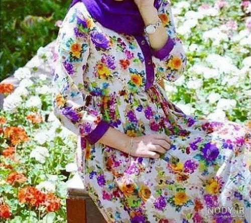 تصاویر مانتو نخی گلدار