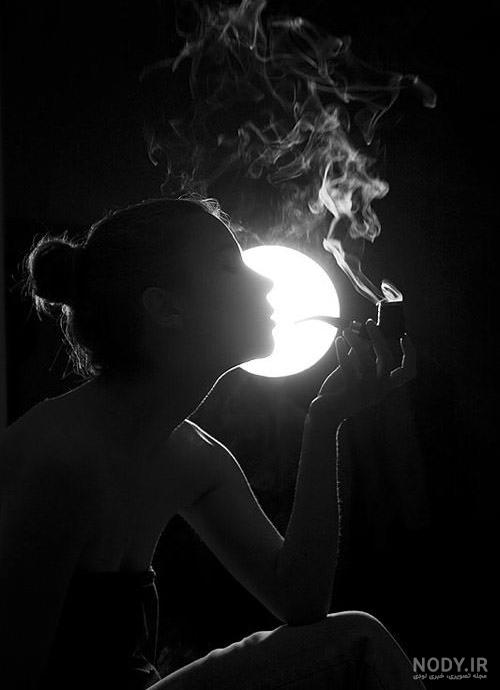 عکس دخترونه غمگین با سیگار