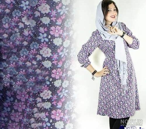 عکس مانتو با پارچه نخی گلدار