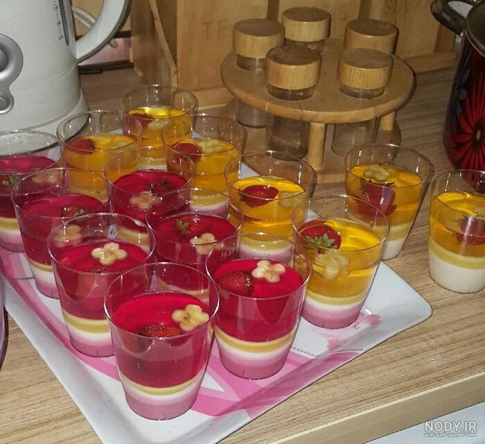 تزیین ژله ساده لیوانی