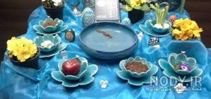 عکس سفره هفت سین رنگ ابی