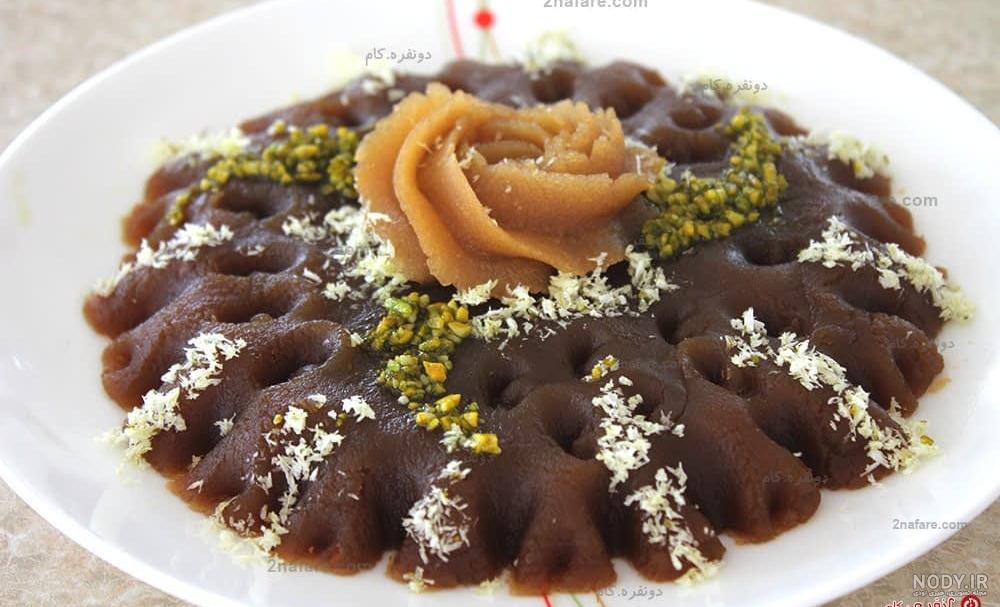 تزیین حلوا با قالب