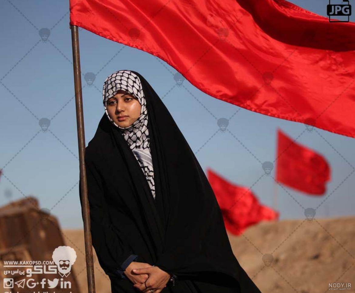 عکس نقاشی دختر با حجاب چادر