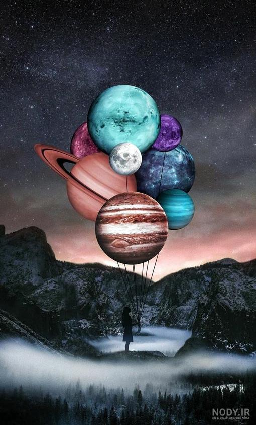 عکس پروفایل دختر در فضا