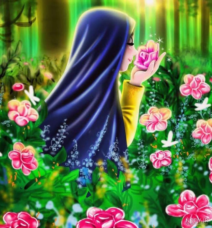 فانتزی عکس دختر با حجاب کارتونی