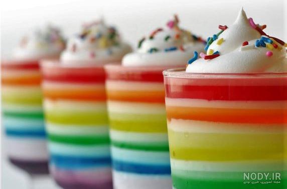 طرز تهیه ژله بستنی چند رنگ با عکس