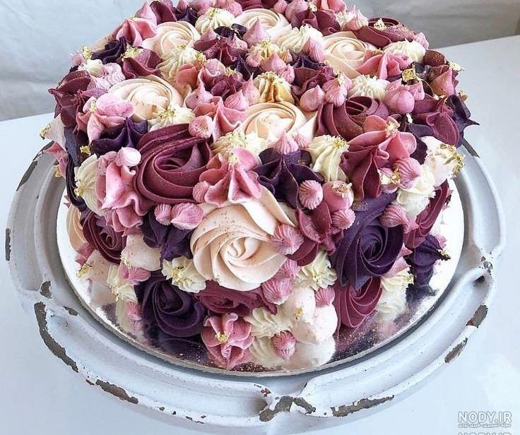 عکس کیک تولد گل رز