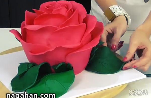عکس کیک تولد گل رز قرمز
