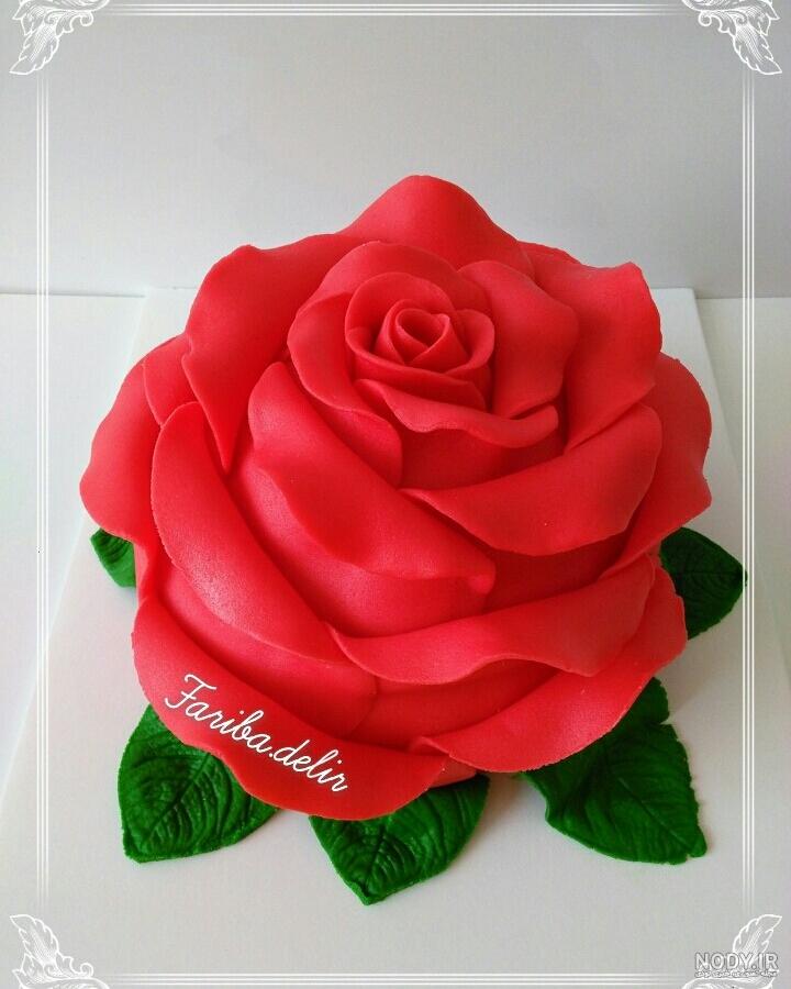 عکس کیک گل رز