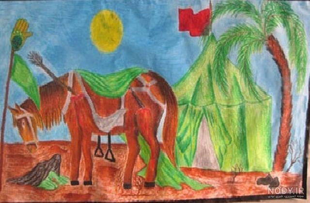نقاشی امام حسین علیه السلام کودکانه