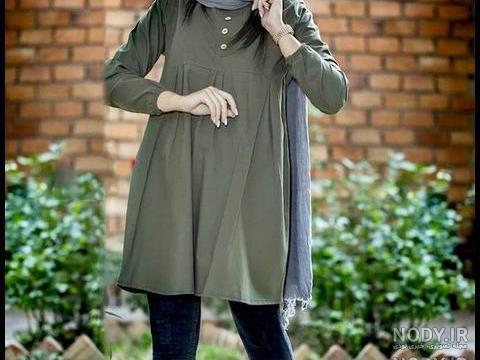 مدل مانتو جلو بسته دکمه دار