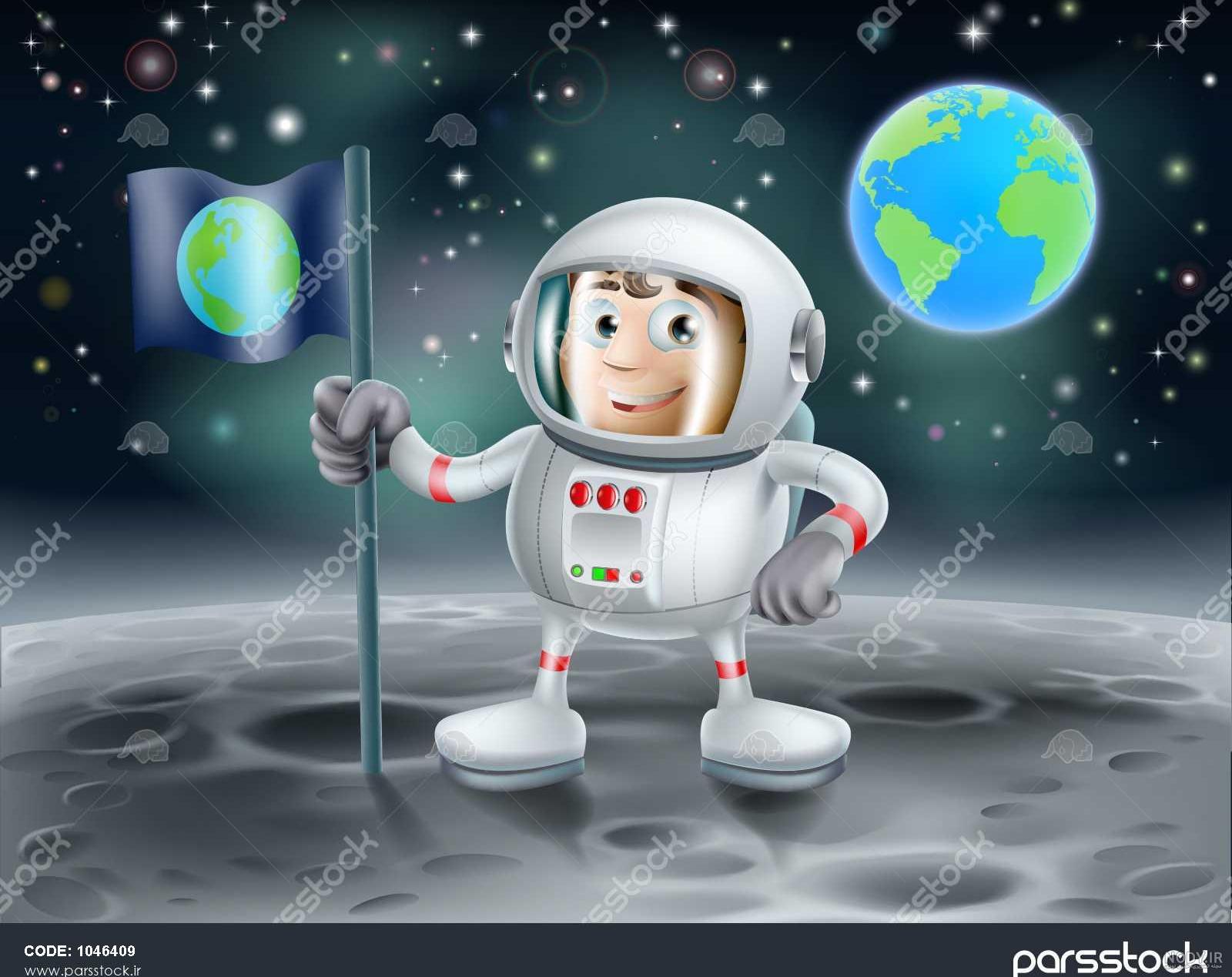 عکس کارتونی فضانورد