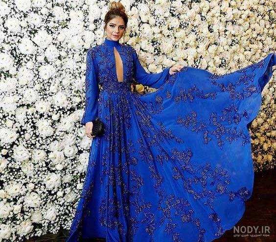 لباس مجلسی آبی کوتاه لباس مجلسی آبی کوتاه